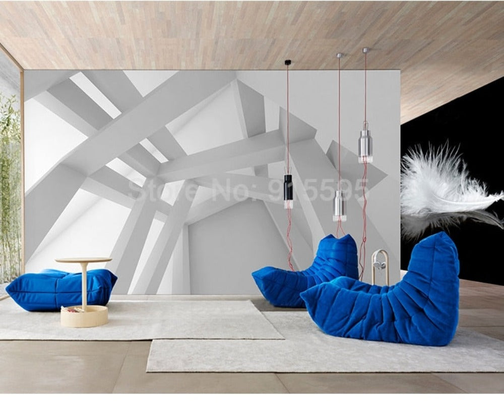 3D Wallpaper Geometric Ceiling